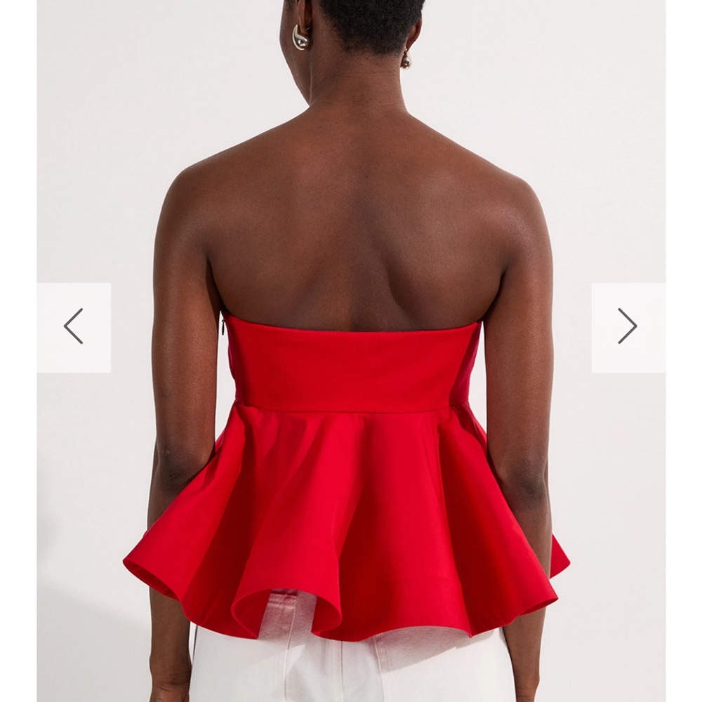 Karen Millan Ruffle Hem Ponte And Cotton Jersey Tube Top - Picture 4 of 6